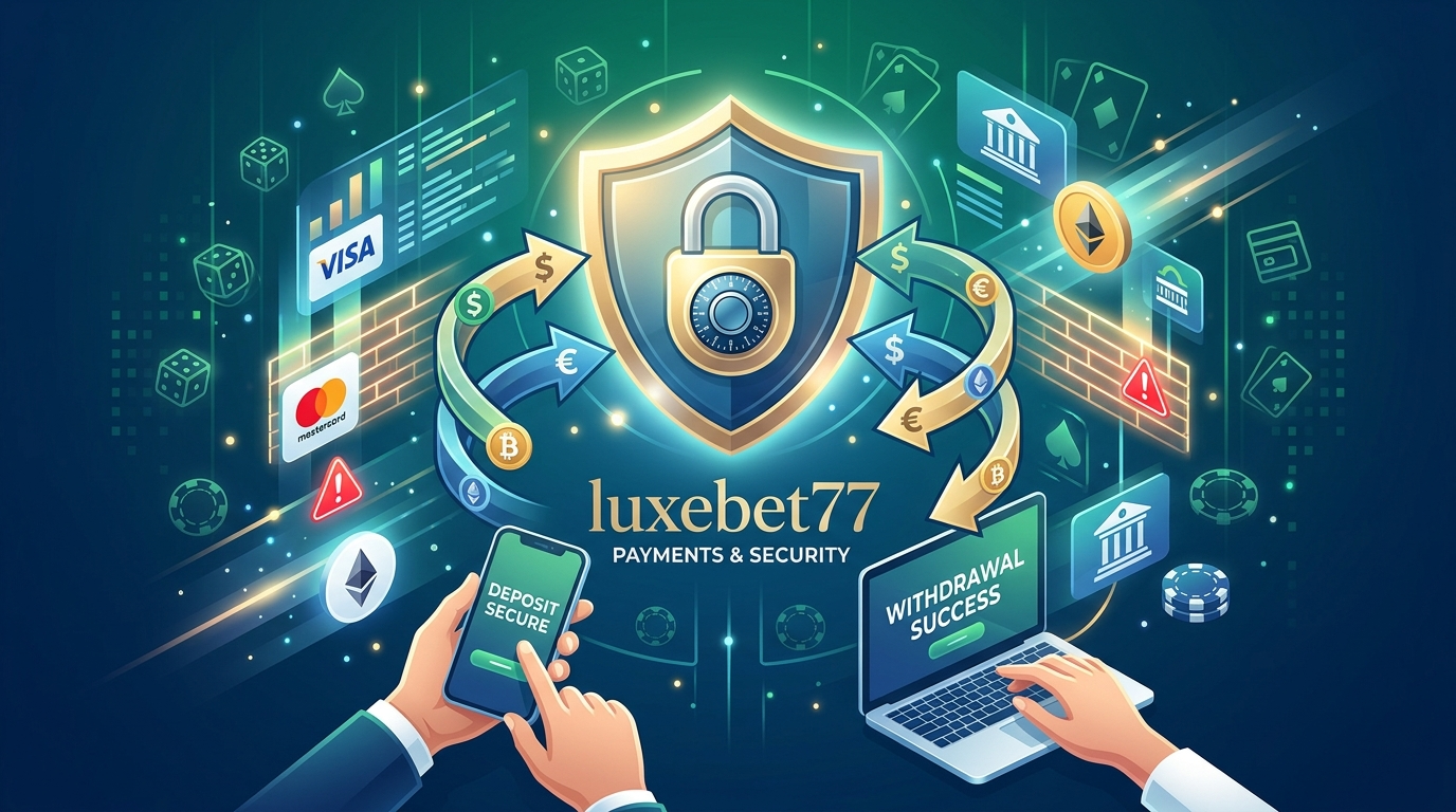 LuxeBet77 online casino ၏ ငွေသွင်းငွေထုတ် စနစ်နှင့် လုံခြုံရေး